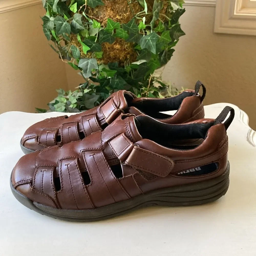 Drew Dublin Leather Fisherman Style Mens Sandals Size 11